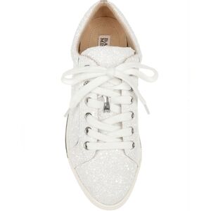 Badgley Mischka Embellished  Jubilee Sneaker White Glitter Sz 10